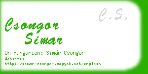 csongor simar business card